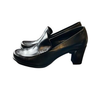 Franco Sarto Leather Black Heeled Shoes Size 7 Great Condition